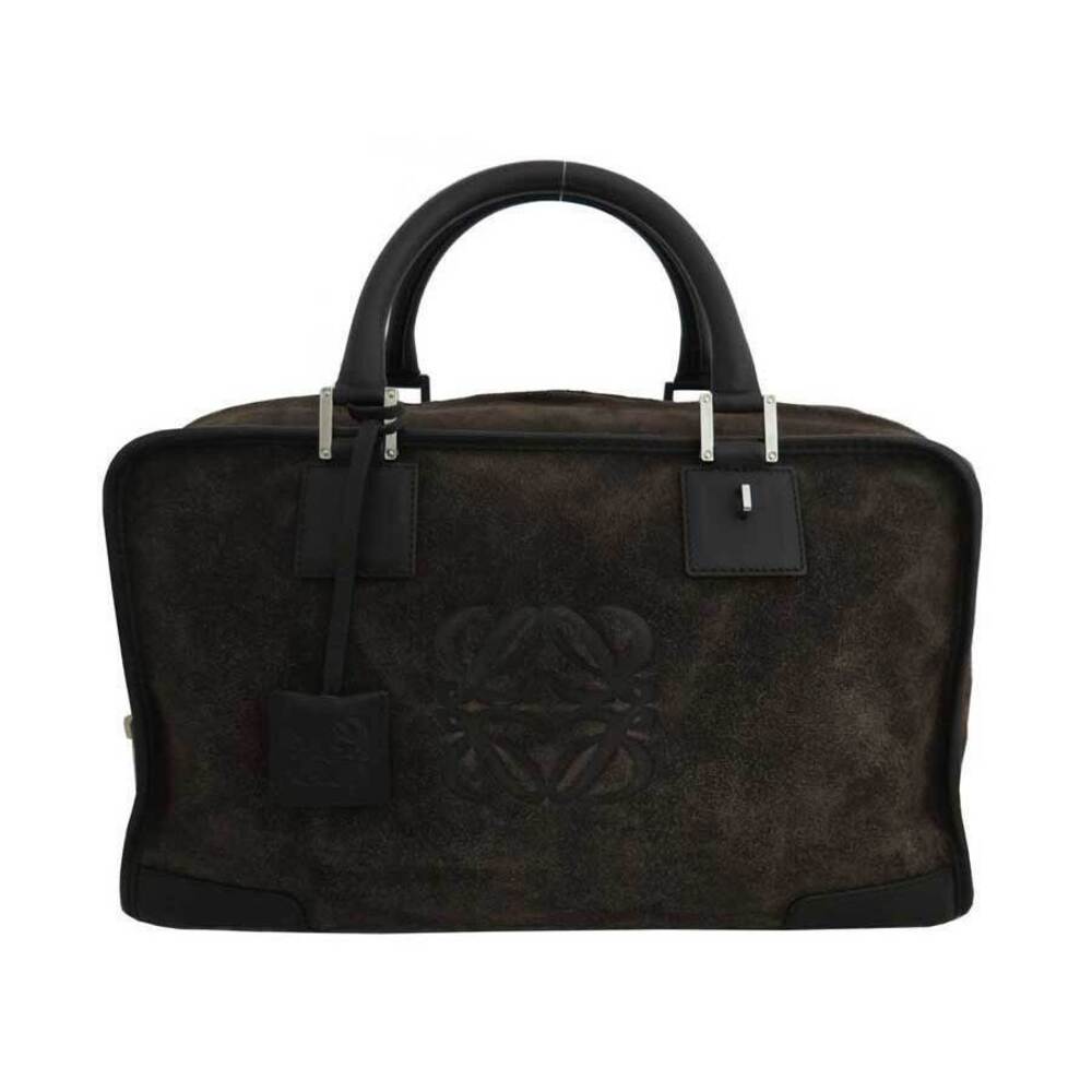 Loewe Amazona bag brown suede leather handbag Boston